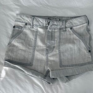 Free People Light Gray Jean Shorts